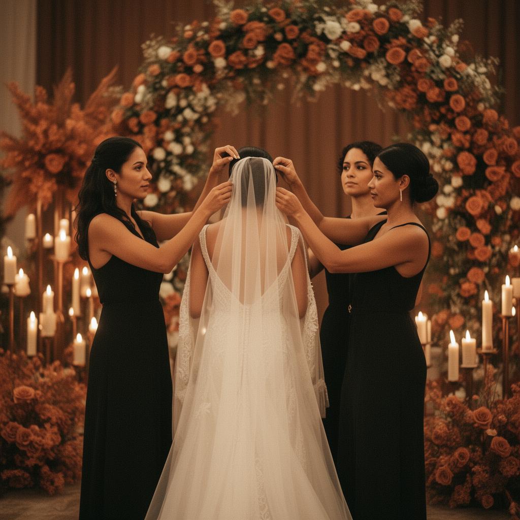 Equipe operacional de casamento em ambiente premium